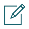 A line icon of a paper and pencil, representing Inasmuch Foundation's Journalism focus area.